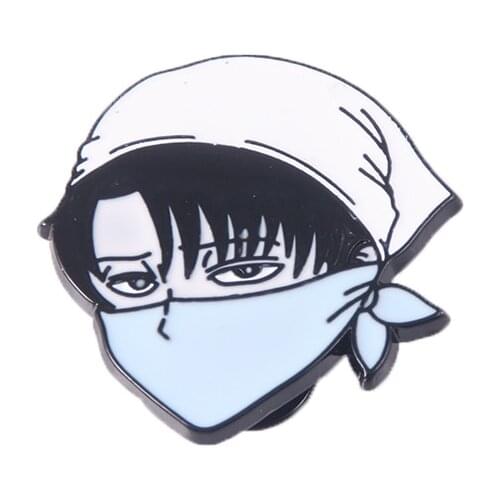 Attack On Titan Brooch Levi Ackerman Shingeki No Kyojin Enamel Pin Lapel Brooch For Anime Fans Badge Jewelry Accessary