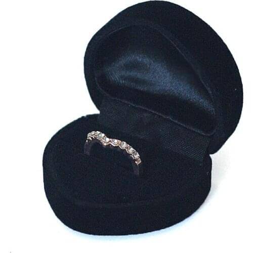 Wholesale 8pcs/lot Velvet Ring Earring Box For Wedding Heart Shape Velvet Jewelry Display Packaging Box Supplier