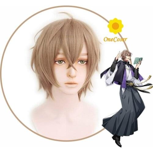 Division Rap Battle Hypnosis MIC DRB Gentaro Yumeno Cosplay Short Brown Wig Heat-resistant Fiber Hair + Wig Cap Party Men