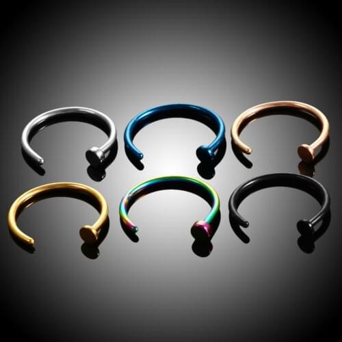 2020 New Stainless Steel Punk Clip on Fake Piercing Body Nose Lip Rings Unisex Nose Ring Women Septum Piercing Jewelry