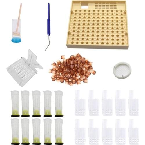 Complete Bee Queen Rearing Cup Kit System, Bee Beekeeping Catcher Box Catcher Cage Bee Keeper Tools Apiculture Box Set