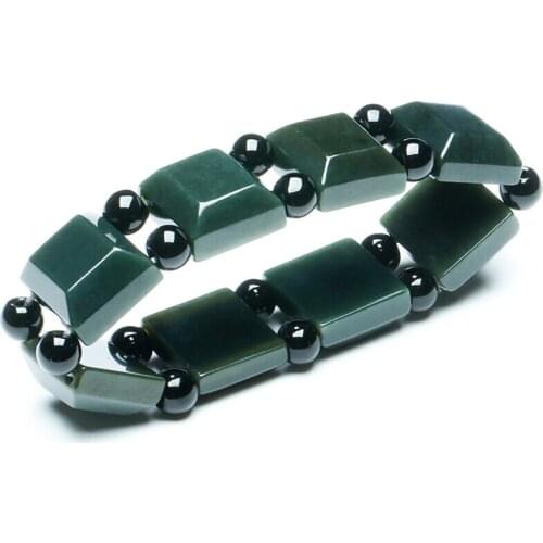 DROPSHIPPING NATURAL XINJIANG HETIAN QING JADE BRACELETS LUCKY AMULET SQUARE BRACELET & BANGLES FOR WOMEN MEN GIFT