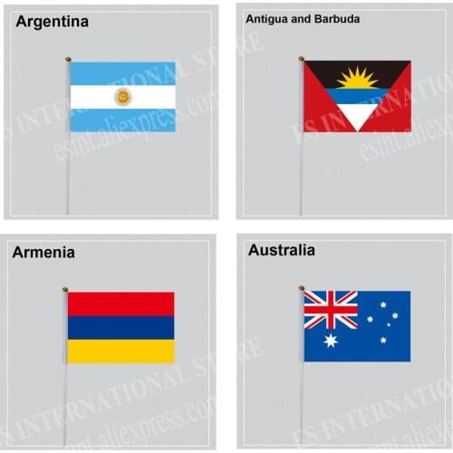 Australia Hand Flag National Hand Flag 14*21cm Polyester Small Size Flying Banner Custom Hand flag