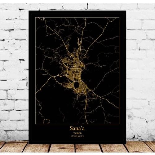Sanaa Yemen Map Poster