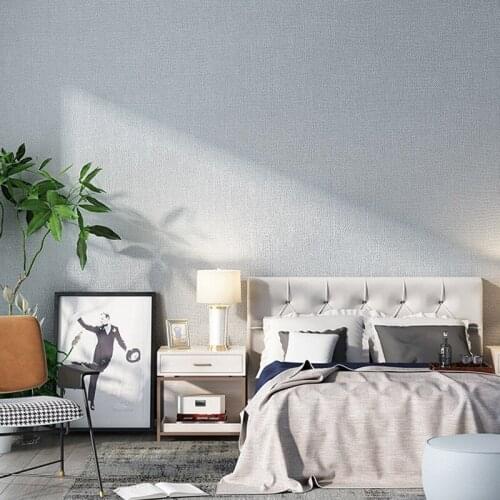 Modern Plain Solid Color Linen Wall Papers Home Decor Grey Green Waterproof Bedroom Living Room Wallpaper Roll For Room Wall