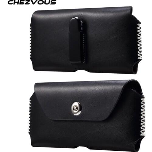 Universal Leather Phone Bags Cases for iPhone 12 11 pro Max X XS 8 7 6plus Waist Bag Belt Pouch 5.5-7.2'' Men Ultra-thin Holster