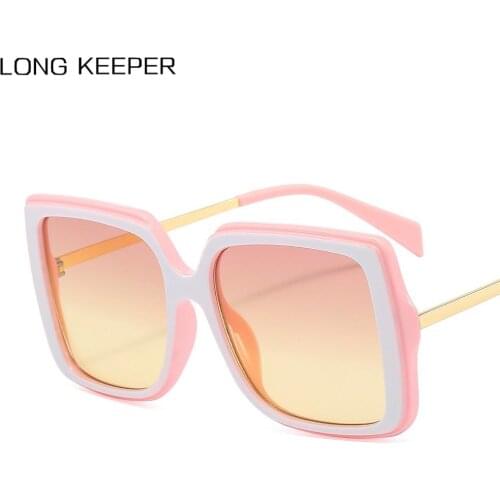 LongKeeper Oversized Square Sunglasses Women Luxury Brand New Designer Gradient Sun Glasses Big Frame Vintage Eyewear UV400