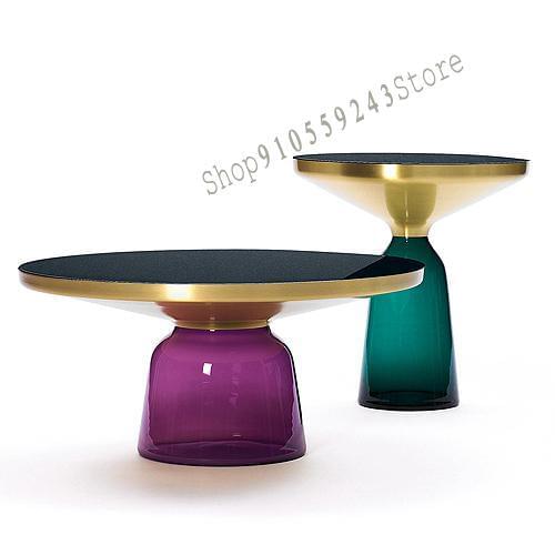 Nordic Glass Bell Small Coffee Table Transparent Round Table Mini Personality Creative Light Luxury Sofa Side A Few Corners Net