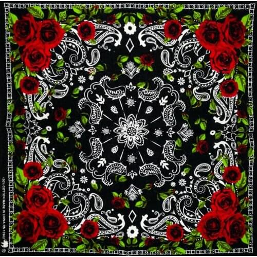 100%Cotton Skull Skeleton Paisley Hip Hop Turban Bandanas Foulard Headwear/Hair Scarf Wrist Wrap Band Headties for Women/Mens