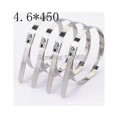 100PCS 4.6*450 mm stainless steel zip CABLE TIES LOCK TIE WRAP