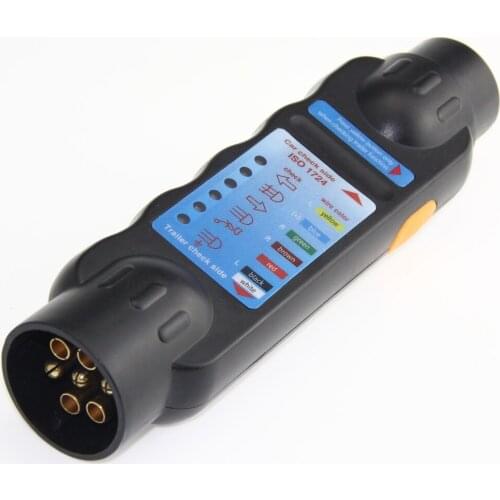 12V 7-Pin European Trailer Socket Durable Truck Trailer Plug Socket Tester Wiring Circuit Light Test Tool Car Circuit Testing