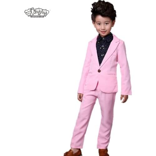 2019 British Baby Kids Blazers Pants 2Pcs Flower Boys Suit For Weddings Prom Formal Dress Wedding Suits Enfant Garcon Mariage