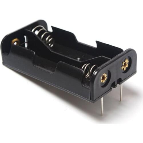 2Pcs/set 3V Output 2 x AA Spring Clip Battery Holder Black 2Slot Battery Box With Pin For Soldering Connecting