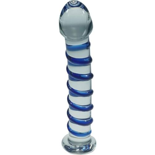 3D Rotating Thread Fake Penis Glass Butt Plug G Spot Anus Dilator Stimulator Dildo Anal Plugs Buttplug Prostata Massager Swirl