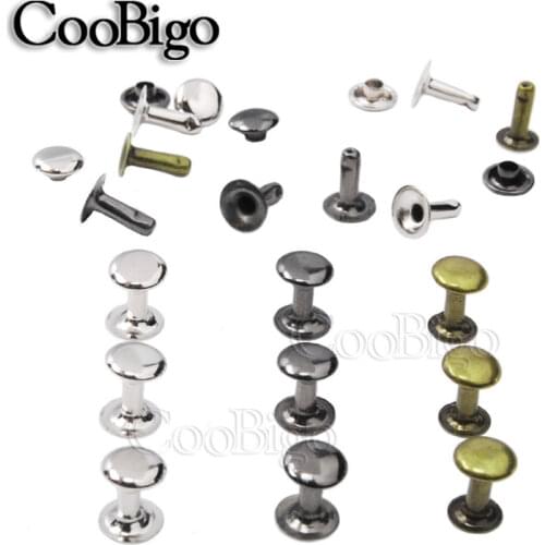 500sets Metal Single Cap Rivets Studs Round Rivet for Leather Craft Bag Belt Clothing Garments Shoes Pet Collar Decor 7x9mm