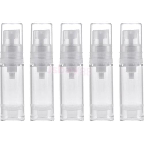 5x 5ml Clear Vacuum Pump Bottle Cosmetic Lotions Container Tubes Dispenser Makeup DIY Tool Set