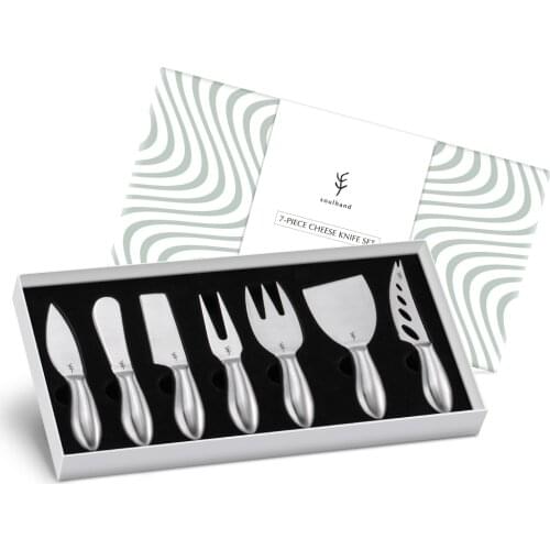 7pcs/set Stainless Steel Cheese Cutter Knife Slicer Kit Butter Spreaders Pizza Bread Cream Baking Couteaux Fromage Kitchen Tools