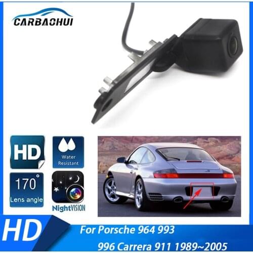 HD CCD Car Rear view Backup Reverse Parking Waterproof Camera Night Vision For Porsche 964 993 996 Carrera 911 1989~2005