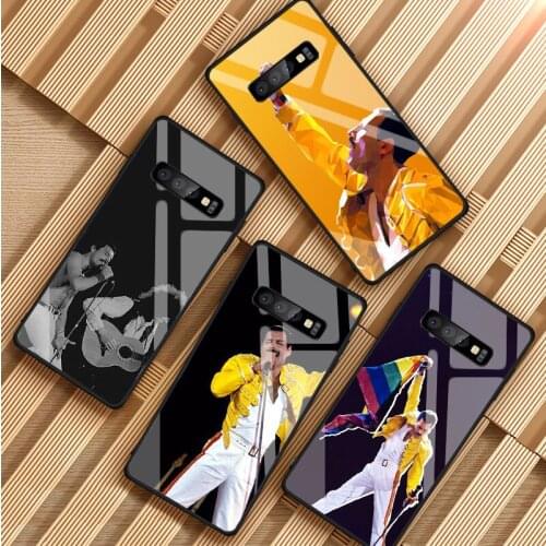 Queen Freddie Mercury Tempered Glass Phone Case For Samsung Galaxy S8 S9 S10 S20 PLUS J6 J8 2018 NOTE 8 9 10 Cover Shell