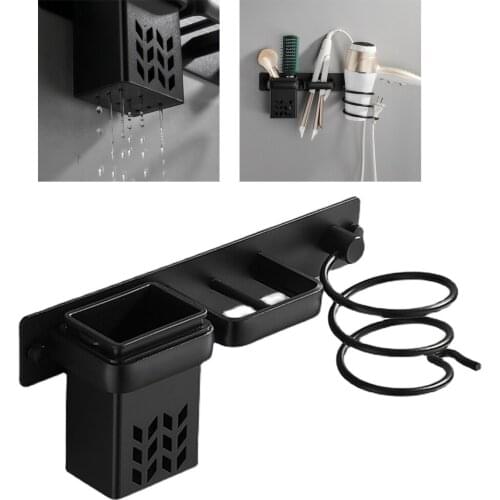 Hair Dryer Holder Wall Mount Hair Care Styling Tool Organizer Storage for Blow Dryer Curling Wand Straightener Brushes