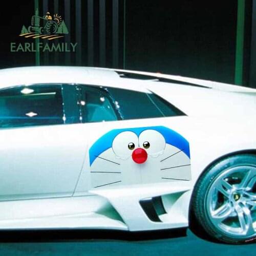 EARLFAMILY 43cm x 24.1cm For Doraemon Car Stickers Scratch-Proof Decal Waterproof Vinyl Material Windshield For JDM SUV RV