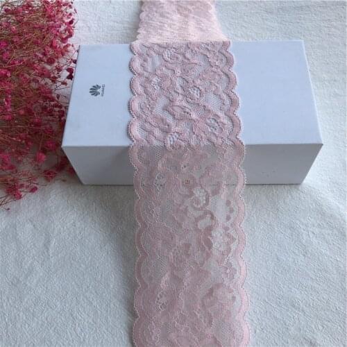 Elastic 8cm Pale pink lace fabric diy crafts sewing suppies decoration accessories for garments elastic lace trim