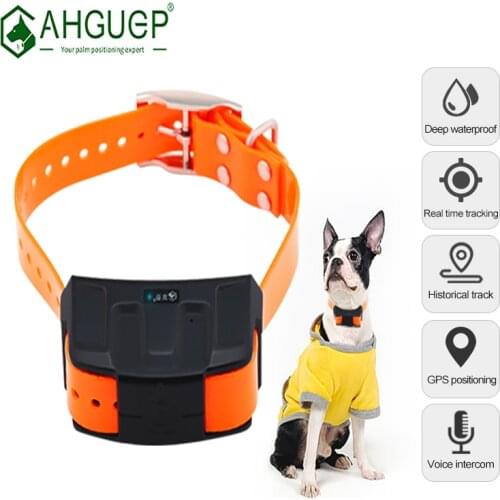 AHGUEP S9 GPS Tracker Pets Positioning Waterproof Voice Monitor Mini Hund Loactor with Free APP