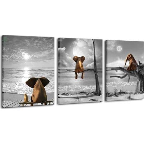 Elephant Artwork Oil Painting Print On Canvas Indoor Decoration