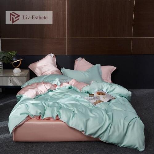 Liv-Esthete Luxury 100% Silk Bedding Set Healthy Beauty Duvet Cover Fitted Sheet Pillowcace Queen King Bed Set For Women Men Kid