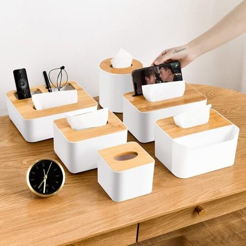 Home Decor Tissue Box Wooden Cover Toilet Paper Box Wood Napkin Holder Simple Stylish Tissue Paper Dispenser Home Car Organizer