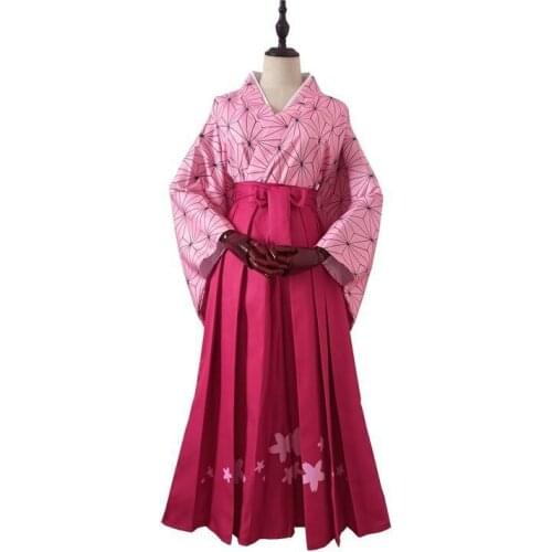 Anime Demon Slayers Female Cosplay Blade Cosplay Suit Nidouzi Yukata Kimono Lianzhu Ganlu Temple Mili Kimono Cosplay Dress