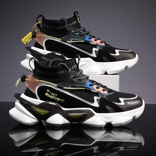 2021 new trendy mens fashion outdoor leisure sports shoes, new mens platform increased leisure running shoes, socks and shoes