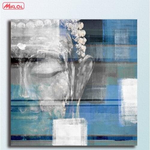 Fashion Blue-Buddha Oil Painting Wall Art Picture Paiting Canvas Paints Home Decor Abstract Print Painting Modern Wall Decor