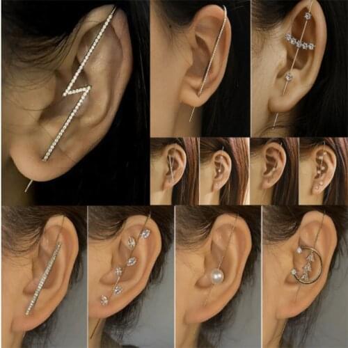 Fashion Lightning Leaf Auricular Slash Earrings New Super Flash Earrings Simple Piercing Ear Needles Female Jewelry Gifts
