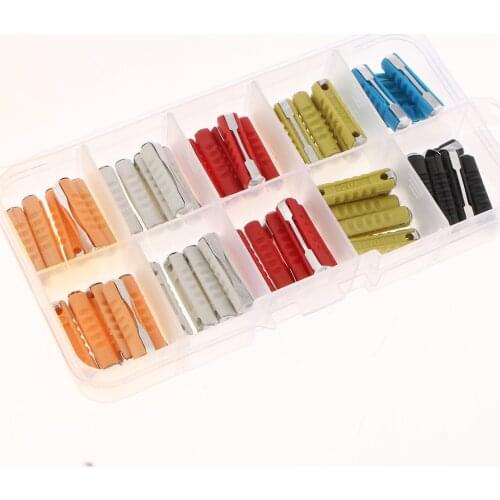 50Pcs European Car Fuses Torpedo Type Auto Fuse Assortment Kit 5A-30A