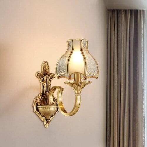 Nordic Cpper Wall LED Light Fixtures LED Wall Lamp Modern Mirror Lights Bedroom Wandlamp Glass Indoor Lighting Lampara Pared