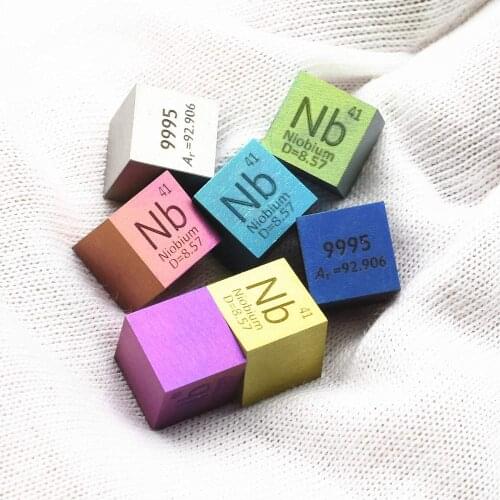 Rsinbow Niobium Cube 10mm Nb 99.95% Pure Density Nb Cube for Gifts, Hobbies,Crafts,Collection Chemistry Science Experiments