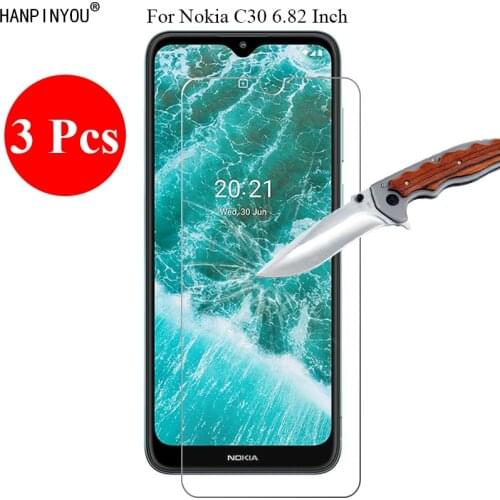 3 Pcs/Lot New 9H 2.5D Tempered Glass Screen Protector For Nokia C30 6.82" Protective Film + Clean Tools