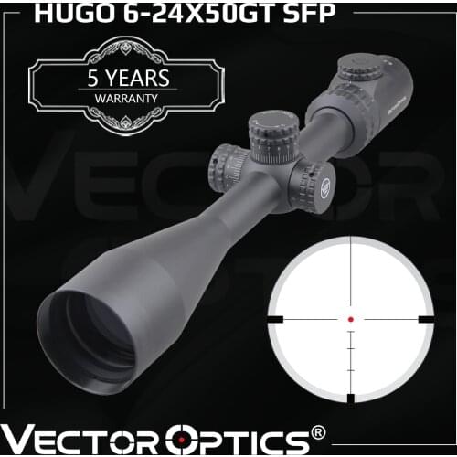 Vector Optics Hugo 6-24x50 GT Hunting Riflescope 1 Inch 25.4mm Rifle Scope Optical Sight BDC Reticle 11 Levels Red Fits .308win