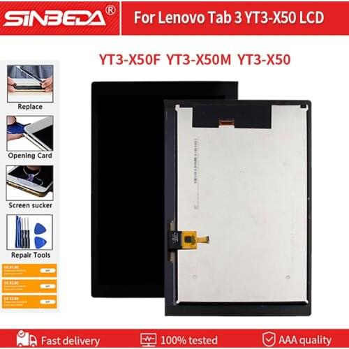 Original For lenovo Tab 3 YT3-X50F YT3-X50M YT3-X50 LCD Display Touch +Screen Digitizer Assembly Tablet PC Replacement Parts