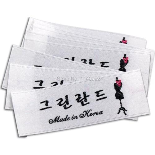 Custom clothing woven labels/garment embroidered satin tags/main label/collar tag/brand printing/clothing printed labels