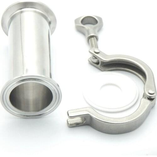 Sanitary Pipe Fitting Set 32mm OD Sanitary Spool Tube 50.5mm Ferrule +PTFE Gasket +Tri Clamp Length 12" 305mm