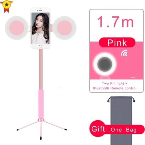 Selfie Stick tripod Bluetooth double fill light 1.7m live broadcast tripod for iphone 11 pro iphone 12 pro for IOS Android phone