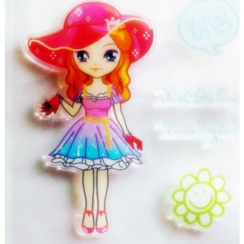 YLCS371 Girl Silicone Clear Stamps For Scrapbooking DIY Photo Album Cards Decoration Transparent Stamp Craft Clear Stamp New