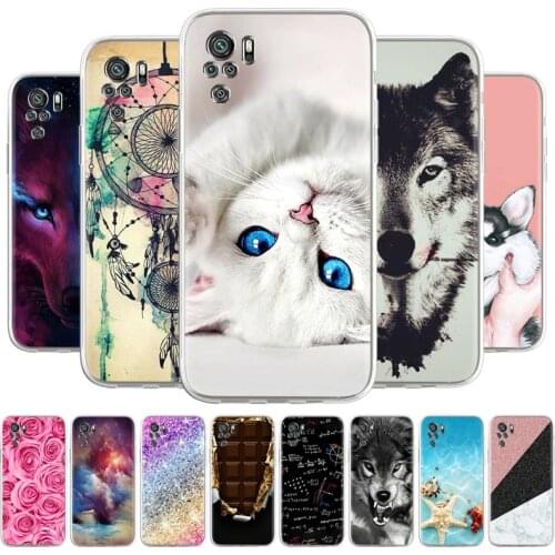 For Xiaomi Redmi Note 10 Pro Cases Silicon Animal Floral Funda Xiomi Redmi Note 9 8 Pro Max 10s 9A 9C 9T 9S Poco X3 NFC M3 Cover