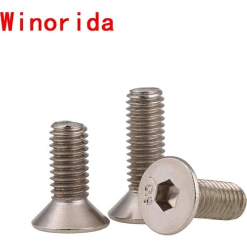 Standard DIN7991 Nickel-plated 10.9-grade Countersunk Head Socket Head Socket Head Cap Screw M1. 6-M8 50PCS