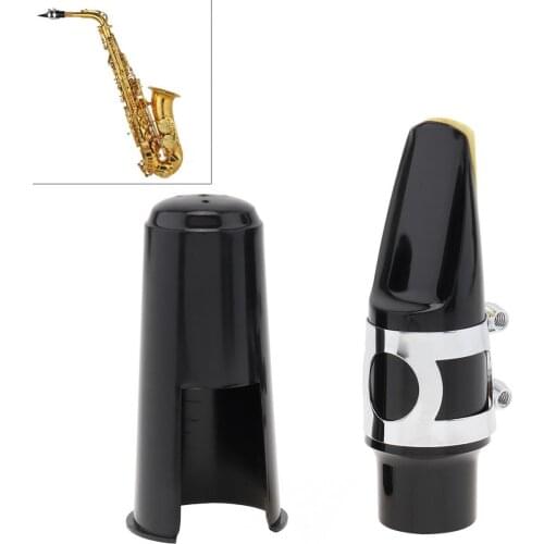 Silver Alto Universal Sax Saxophone Mouthpiece Musical Instrument Accessories with Ligature Cap
