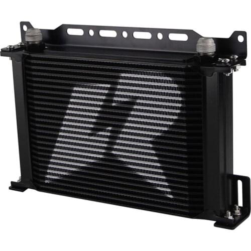 LINESRACING UNIVERSAL 25ROW AN-10AN Engine Racing OIL COOLER Black/Silver+Mounting Bracket Kit