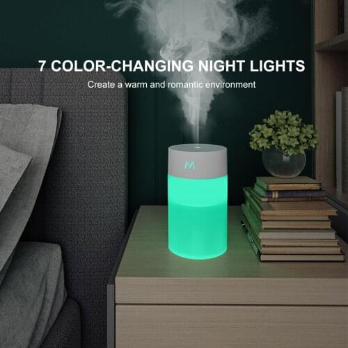 Air Humidifier 260ML Ultra-Silent Two Modes USB Aroma Essential LED Lights Night Lamp Air Purifier Auto-Off Humidifier Diffuser