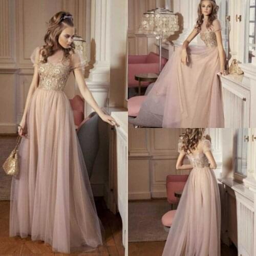 2020 Evening Dresses High Collar Short Sleeve Lace Appliques Special Occasion Gowns Custom Made Floor Length A Line Prom Dress